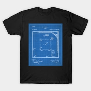 Baseball Patent - Sports Fan Softball Baseball Art - Blueprint T-Shirt